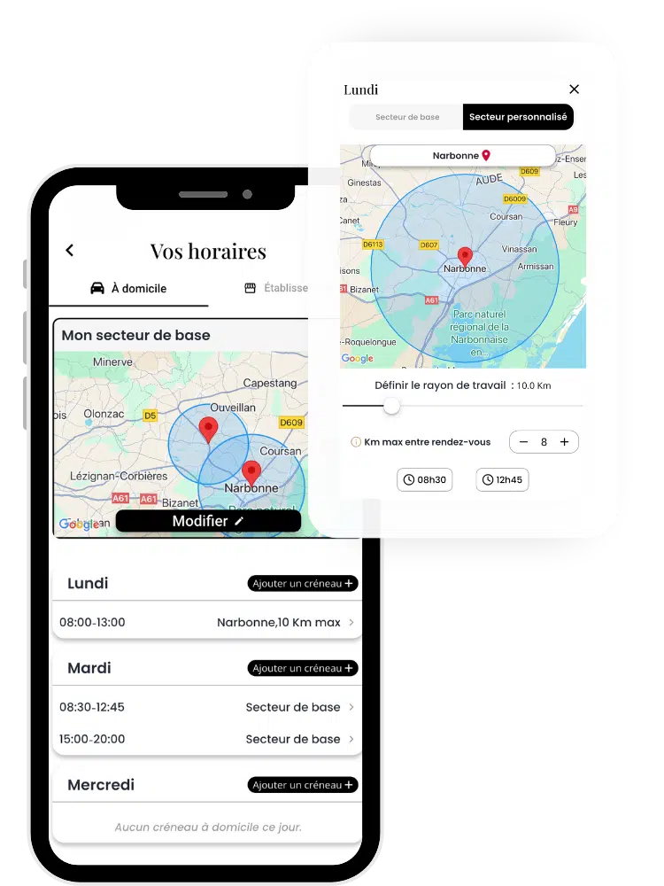 Application tournées organisées pro à domicile