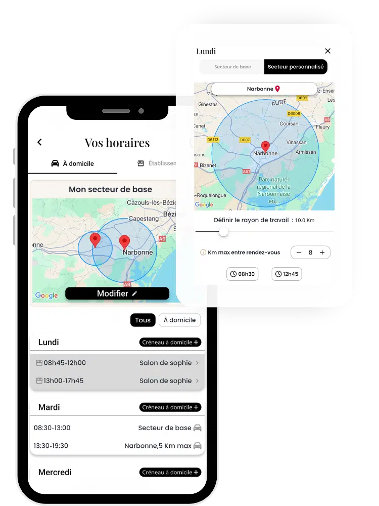 Application tournées organisées pro à domicile