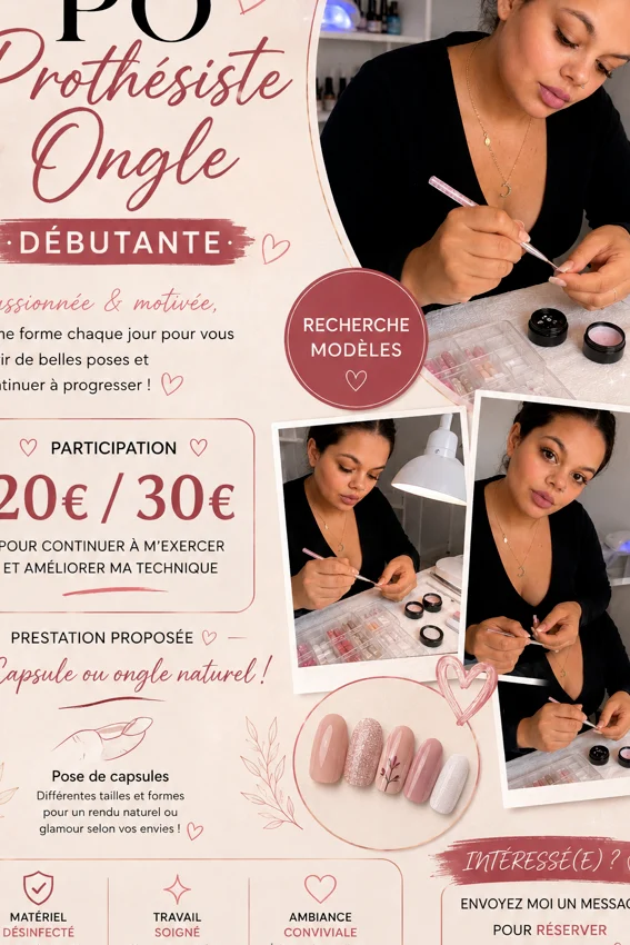 Réalisations de PO (débutante), onglerie à domicile